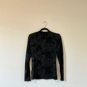 H&M Black Floral Long Sleeve Top